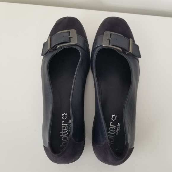Hotter Navy Blue Suede Upper Slip on Shoes Buckle Front Size 8 Comfort Casual - Picture 10 of 11